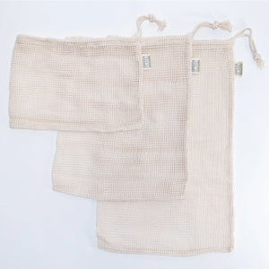 Organic mesh produce bags - set of 3