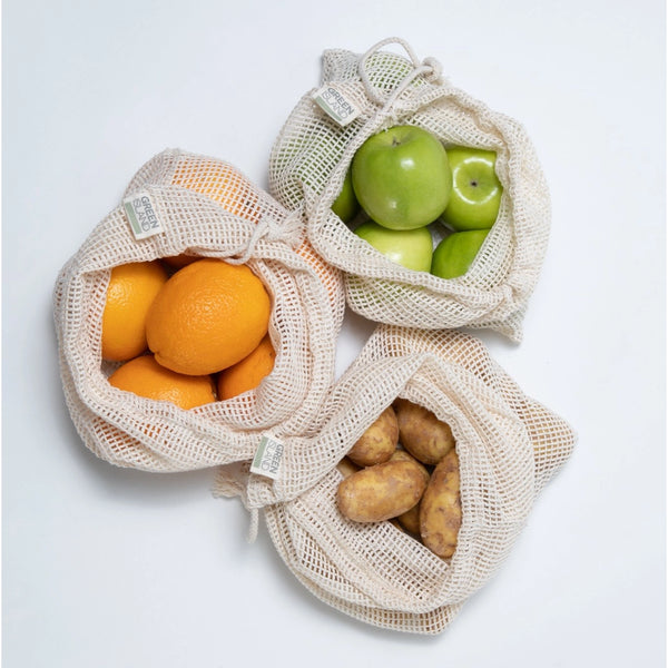 Organic mesh produce bags - set of 3